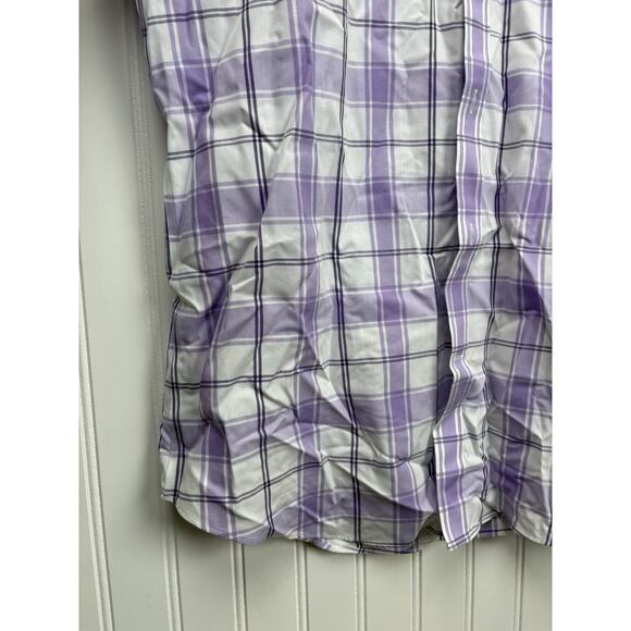 Express Non-Iron Fitted‎ Long Sleeve Plaid Button Up Dress Shirt Size L #80 - Picture 5 of 12
